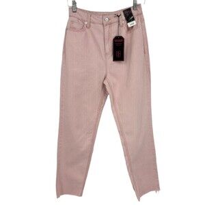 Pink Jeans Juniors 5 Straight Leg Cropped High Rise Slim NoBo